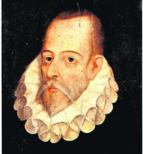 Miguel de Cervantes Saavedra (1527-1616), manden bag den bedrøvelige riddersmand Don Quixote.